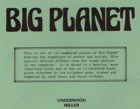 Big Planet edition info